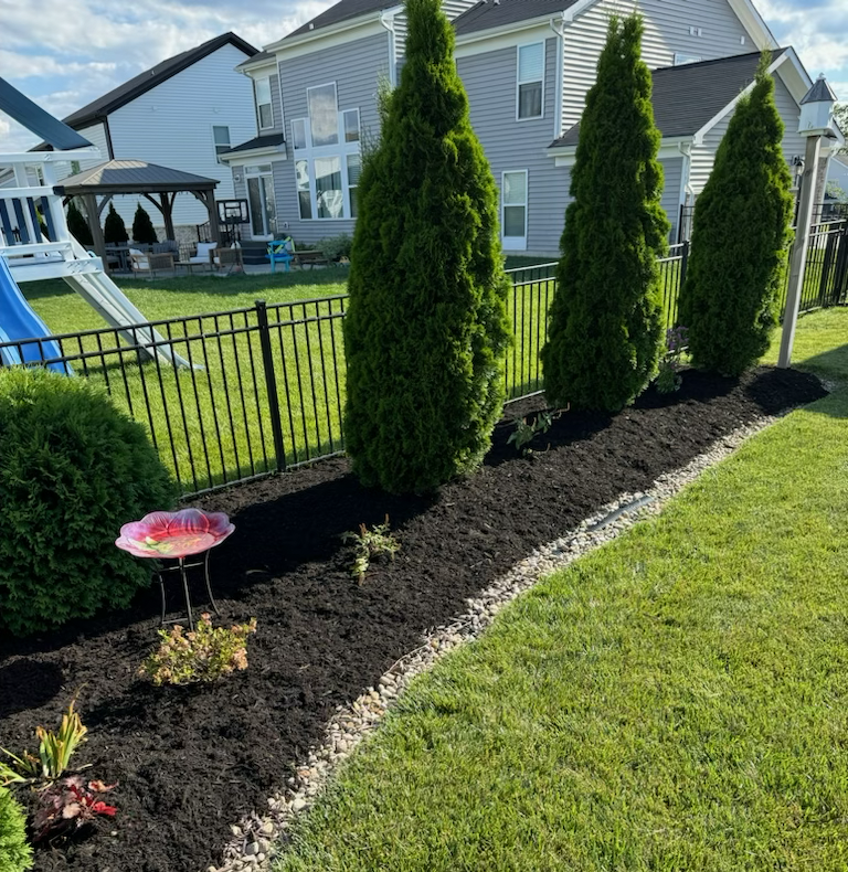 Landscaping services project with landscape design and front yard planting in Southwest Ohio