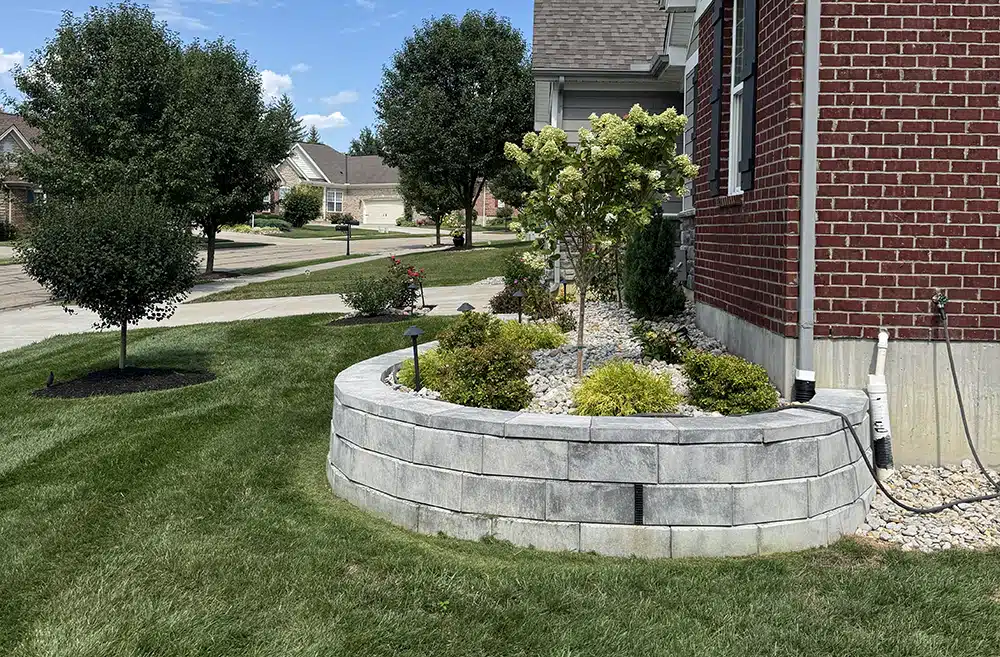 Landscape bed and hardscape installation project